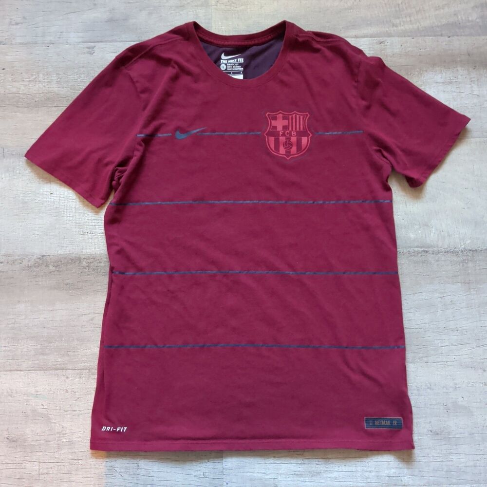 NIKE Dri-Fit FCB Barcelona Neymar Jr T-Shirt #11 Soccer Futbol Men's Size L